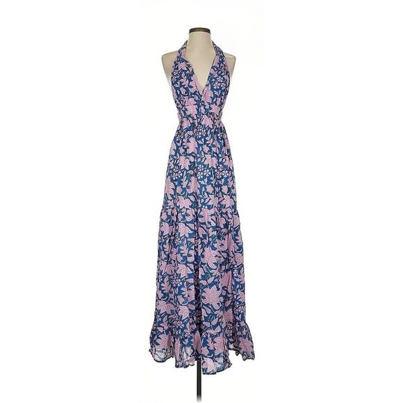 HANNAH ARTWEAR Chloe Floral Cross Back Maxi Dress Pink Blue Designer 2 US M - Picture 2 of 5